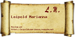 Leipold Marianna névjegykártya